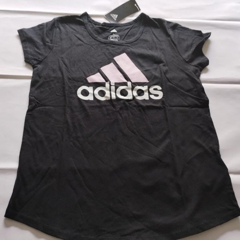 Adidas Girls Black T Shirt Size Large 14